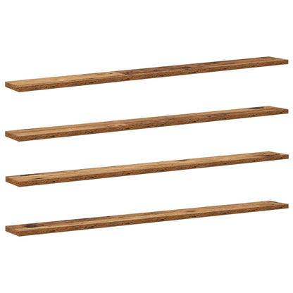 Bokhylle Bord med hylle med lagring 4 pcs Brun 100 x 40 x 1.5cm Sponplate