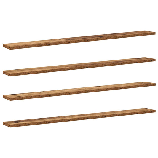 Bokhylle Bord med hylle med lagring 4 pcs Brun 100 x 40 x 1.5cm Sponplate