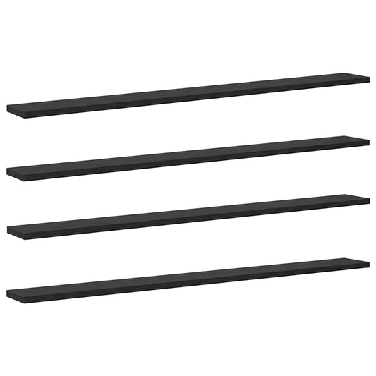 Bokhylle Bord med hylle 4 pcs Svart 100 x 40 x 1.5cm Sponplate