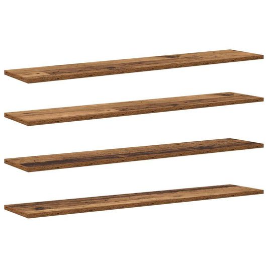 Bokhylle Bord med hylle med lagring 4 pcs Brun 100 x 40 x 1.5cm Sponplate