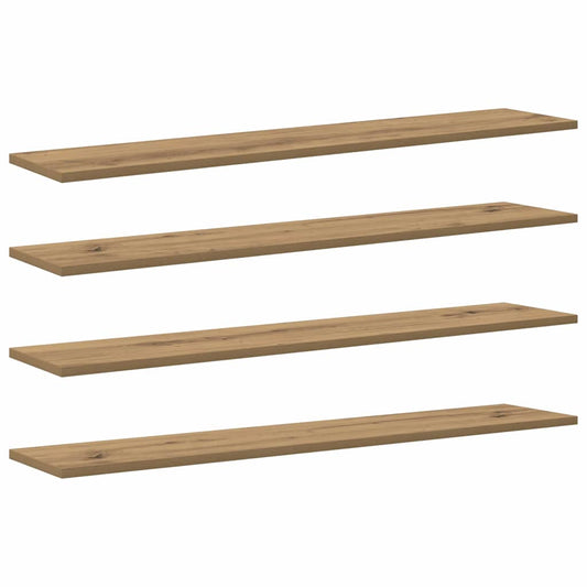 Bokhylle Bord med hylle med lagring 4 pcs Brun 100 x 40 x 1.5cm Sponplate