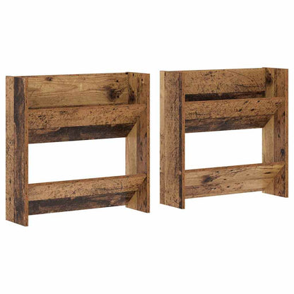 Veggsko skap 2 pcs Gammelt tre 60 x 18 x 60 cm Konstruert tre