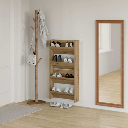 Veggsko skap 2 pcs artisan eik 60 x 18 x 60 cm Konstruert tre