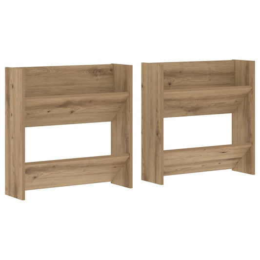 Veggsko skap 2 pcs artisan eik 60 x 18 x 60 cm Konstruert tre