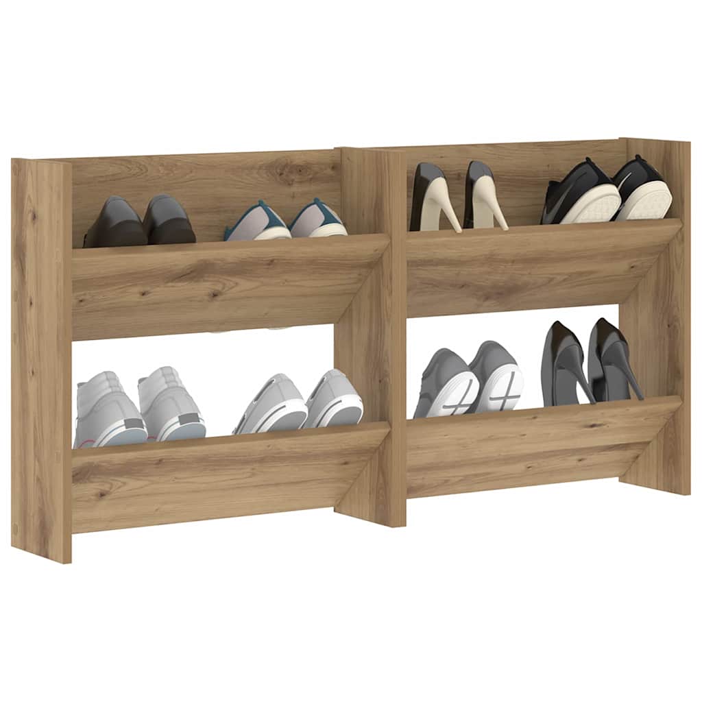 Veggsko skap 2 pcs artisan eik 60 x 18 x 60 cm Konstruert tre