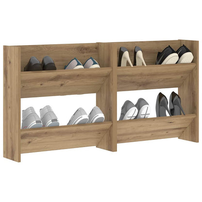 Veggsko skap 2 pcs artisan eik 60 x 18 x 60 cm Konstruert tre