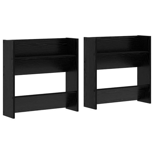 Veggsko skap 2 pcs Svart eik 60 x 18 x 60 cm Konstruert tre