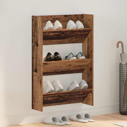 Veggsko skap Gammelt tre 60 x 18 x 60 cm Konstruert tre