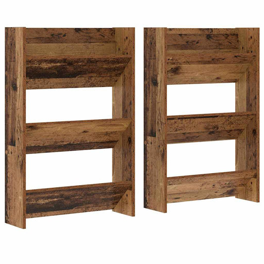 Veggsko skap 2 pcs Gammelt tre 60 x 18 x 60 cm Konstruert tre