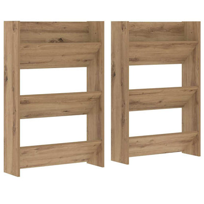 Veggsko skap 2 pcs artisan eik 60 x 18 x 60 cm Konstruert tre