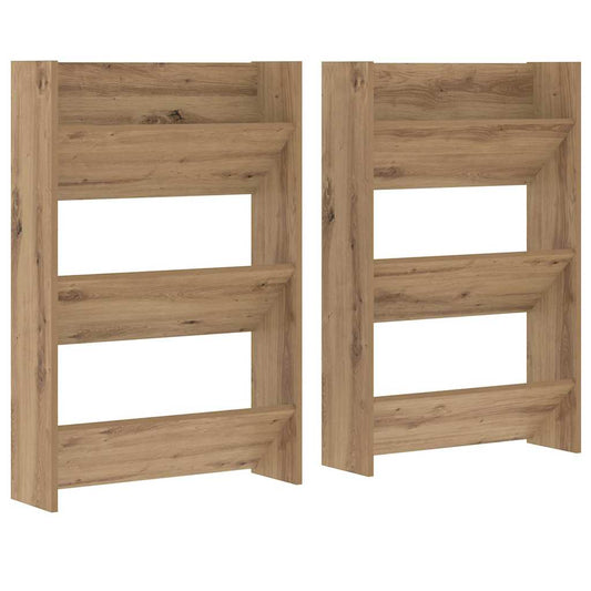 Veggsko skap 2 pcs artisan eik 60 x 18 x 60 cm Konstruert tre