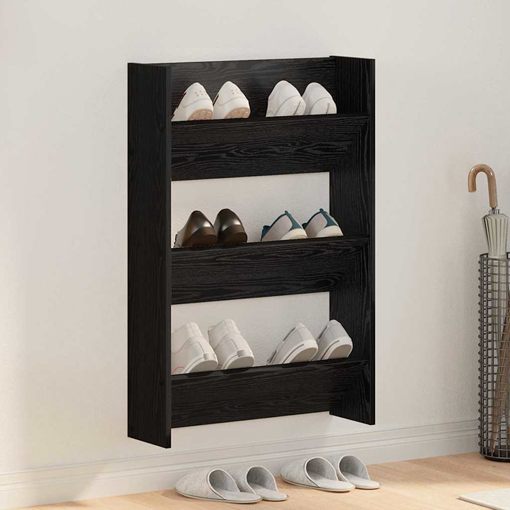 Veggsko skap med hylle Annet Svart eik 60 x 18 x 60 cm Konstruert tre
