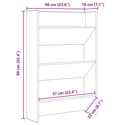 Veggsko skap med hylle Annet Svart eik 60 x 18 x 60 cm Konstruert tre