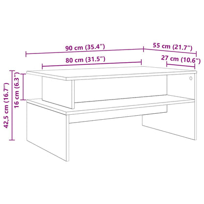Kaffebord artisan eik 90 x 55 x 42.5 cm Konstruert tre