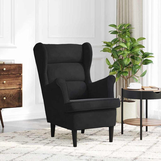 Lenestol Svart 71 x 92 x 91 cm Fløyel