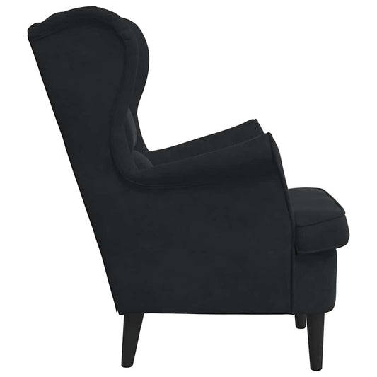 Lenestol Svart 71 x 92 x 91 cm Fløyel