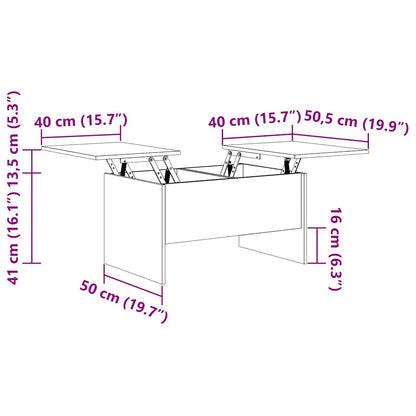 Kaffebord artisan eik 80 x 50,5 x 42,5 cm Konstruert tre