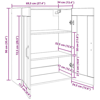Hengende Veggskap Brun 69.5 x 34 x 90 cm Konstruert tre