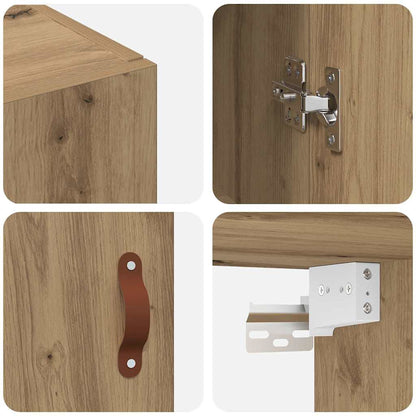 Veggskap Veggmontert Brun 69.5 x 34 x 90 cm Konstruert tre