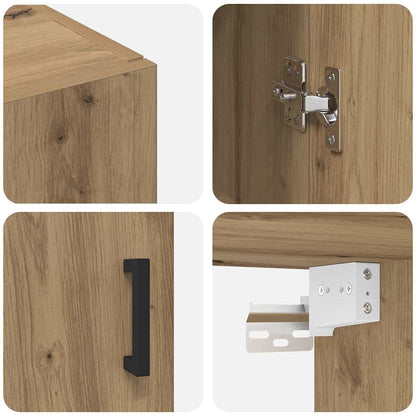 Veggskap Veggmontert Brun 69.5 x 34 x 90 cm Konstruert tre