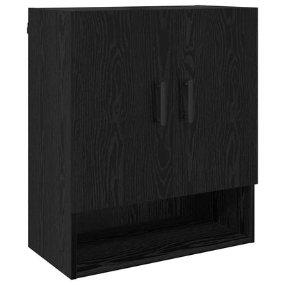 Veggskap Veggmontert Svart eik 60 x 31 x 70 cm Konstruert tre