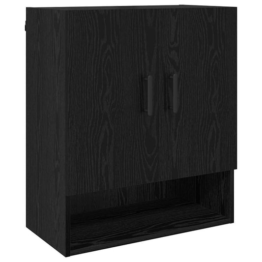 Veggskap Veggmontert Svart eik 60 x 31 x 70 cm Konstruert tre