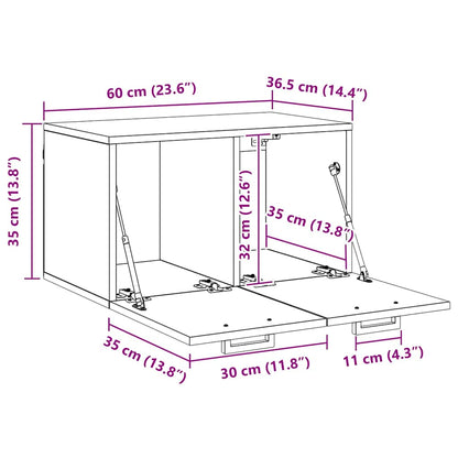 Veggskap Gammelt tre 60 x 36.5 x 35 cm Konstruert tre