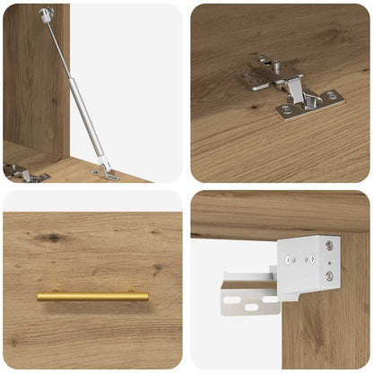 Veggskap Håndverks eik 80 x 36.5 x 35 cm Konstruert tre