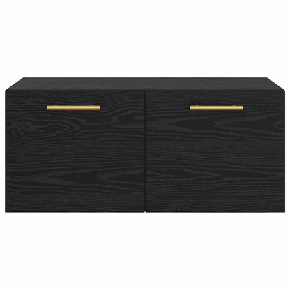 Veggskap Veggmontert Svart eik 80 x 36.5 x 35 cm Konstruert tre