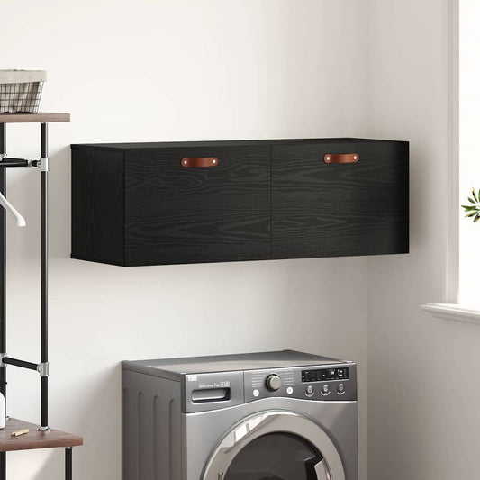 Veggskap Svart eik 100 x 36.5 x 35 cm Konstruert tre
