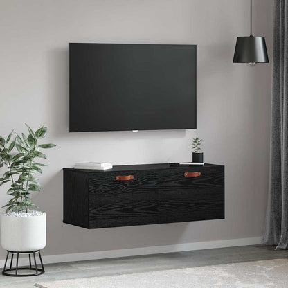 Veggskap Svart eik 100 x 36.5 x 35 cm Konstruert tre