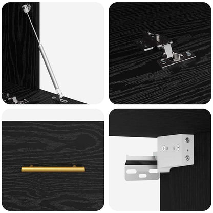 Veggskap Svart eik 100 x 36.5 x 35 cm Konstruert tre