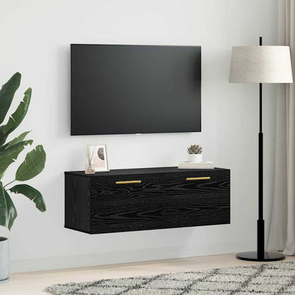 Veggskap Svart eik 100 x 36.5 x 35 cm Konstruert tre
