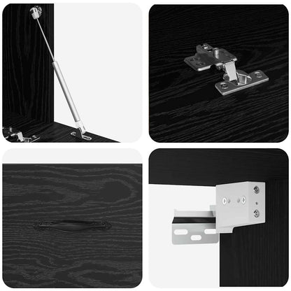 Veggskap Svart eik 100 x 36.5 x 35 cm Konstruert tre