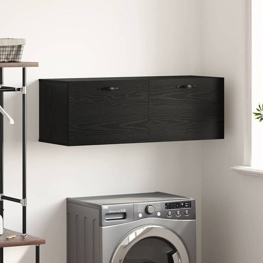 Veggskap Svart eik 100 x 36.5 x 35 cm Konstruert tre