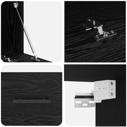 Veggskap Svart eik 100 x 36.5 x 35 cm Konstruert tre