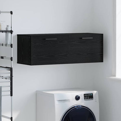 Veggskap Svart eik 100 x 36.5 x 35 cm Konstruert tre
