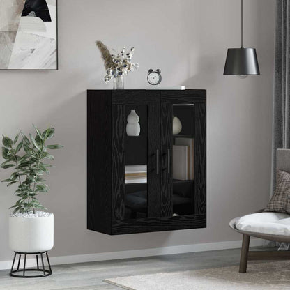 Veggskap Veggmontert Svart eik 69.5 x 34 x 90 cm Konstruert tre