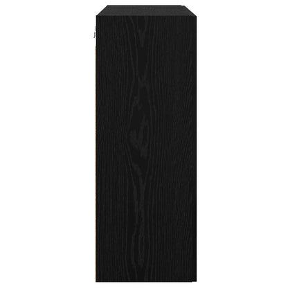 Veggskap Veggmontert Svart eik 69.5 x 34 x 90 cm Konstruert tre
