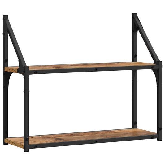 Vegghylle med hylle Gammelt tre 60 x 21 x 51 cm Konstruert tre