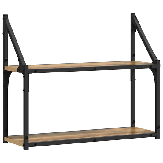 Vegghylle med hylle artisan eik 60 x 21 x 51 cm Konstruert tre