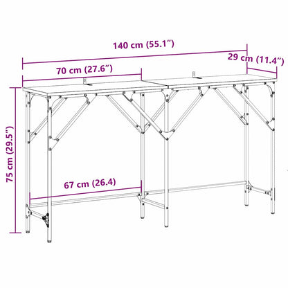 Konsollbord artisan eik 140 x 29 x 75 cm Konstruert tre