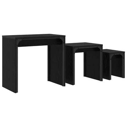 Kaffebord med Nesting 3 pcs Svart eik 60 x 35 x 56 cm