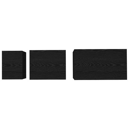 Kaffebord med Nesting 3 pcs Svart eik 60 x 35 x 56 cm
