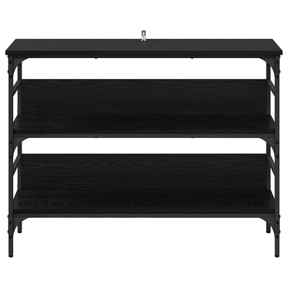 Konsollbord med hylle Svart eik 100 x 32 x 75 cm Konstruert tre