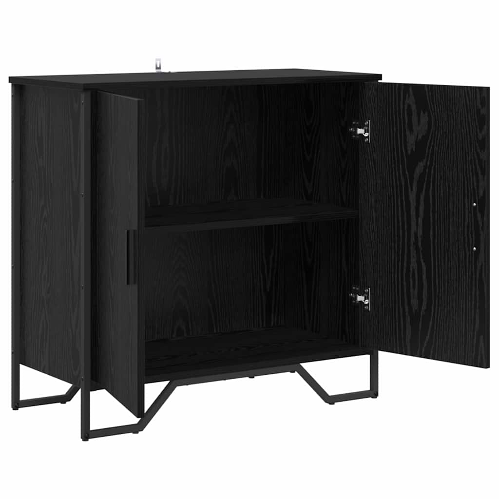 Serviesskap Svart eik 78 x 35.5 x 74.5 cm Konstruert tre
