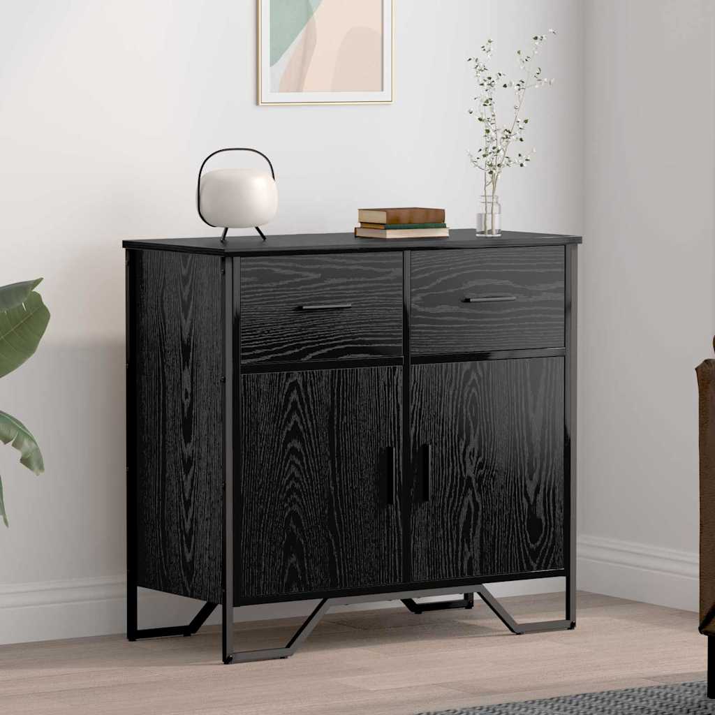 Serviesskap Svart eik 79.5 x 35.5 x 74.5 cm Konstruert tre
