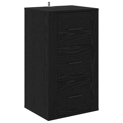 Serviesskap med skuff Svart eik 40 x 33 x 70 cm Konstruert tre