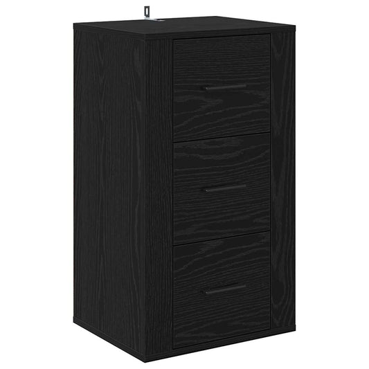 Serviesskap med skuff Svart eik 40 x 33 x 70 cm Konstruert tre