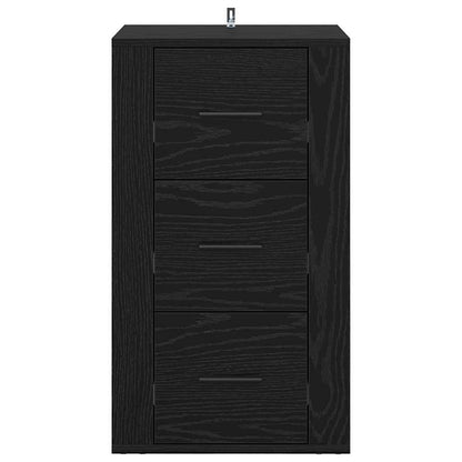 Serviesskap med skuff Svart eik 40 x 33 x 70 cm Konstruert tre